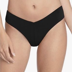 NWT Robin Piccone Women's Ava Solids High Leg Hipster Bikini Bottom Black Sz L